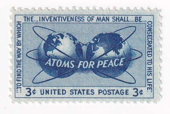 STAMP US SCOTT 1070 "Atomic Emblem & Globes"  3 CENT 1955 MH