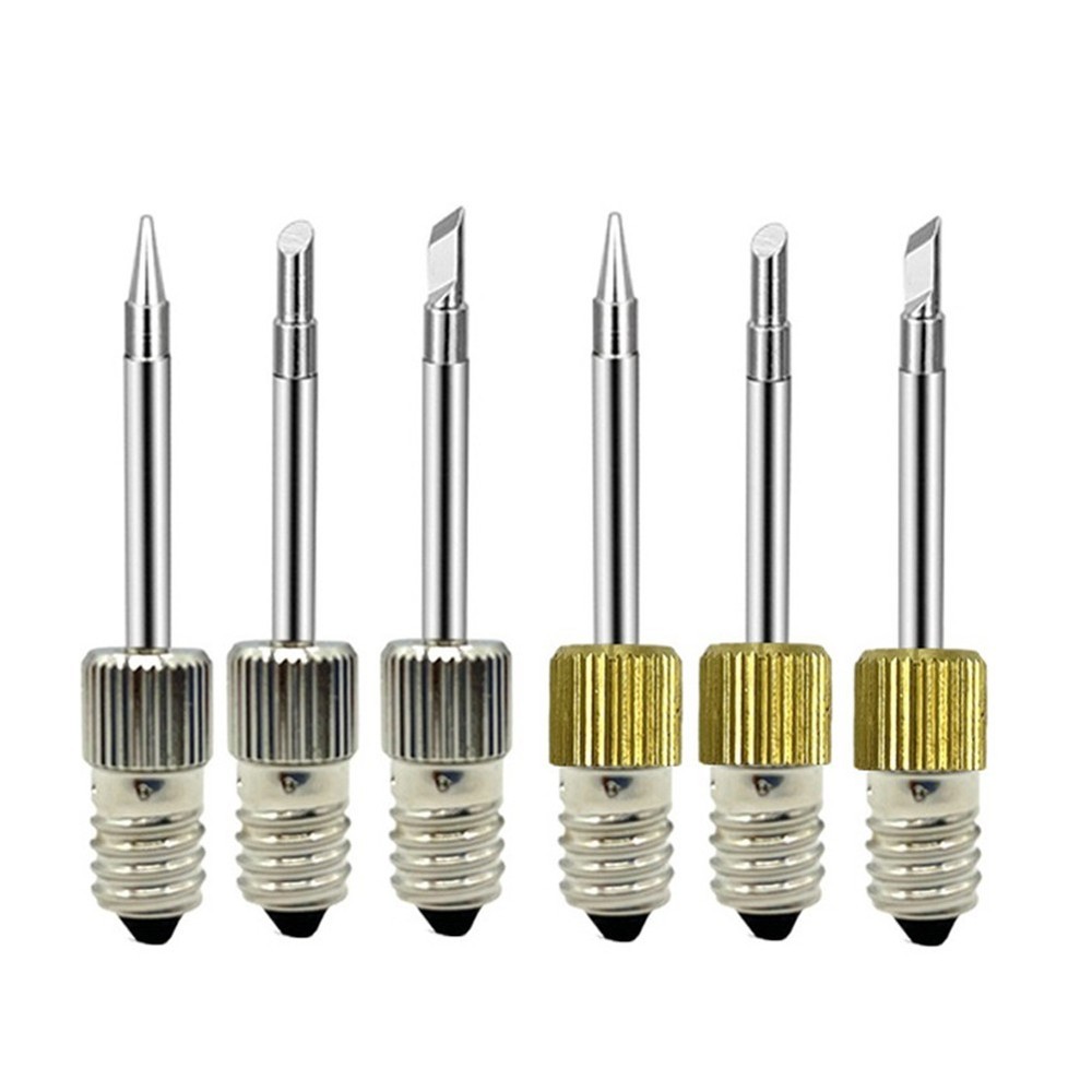 6pcs Replacement Soldering Iron Tips E10 Interface Electric Soldering/Needle Tip