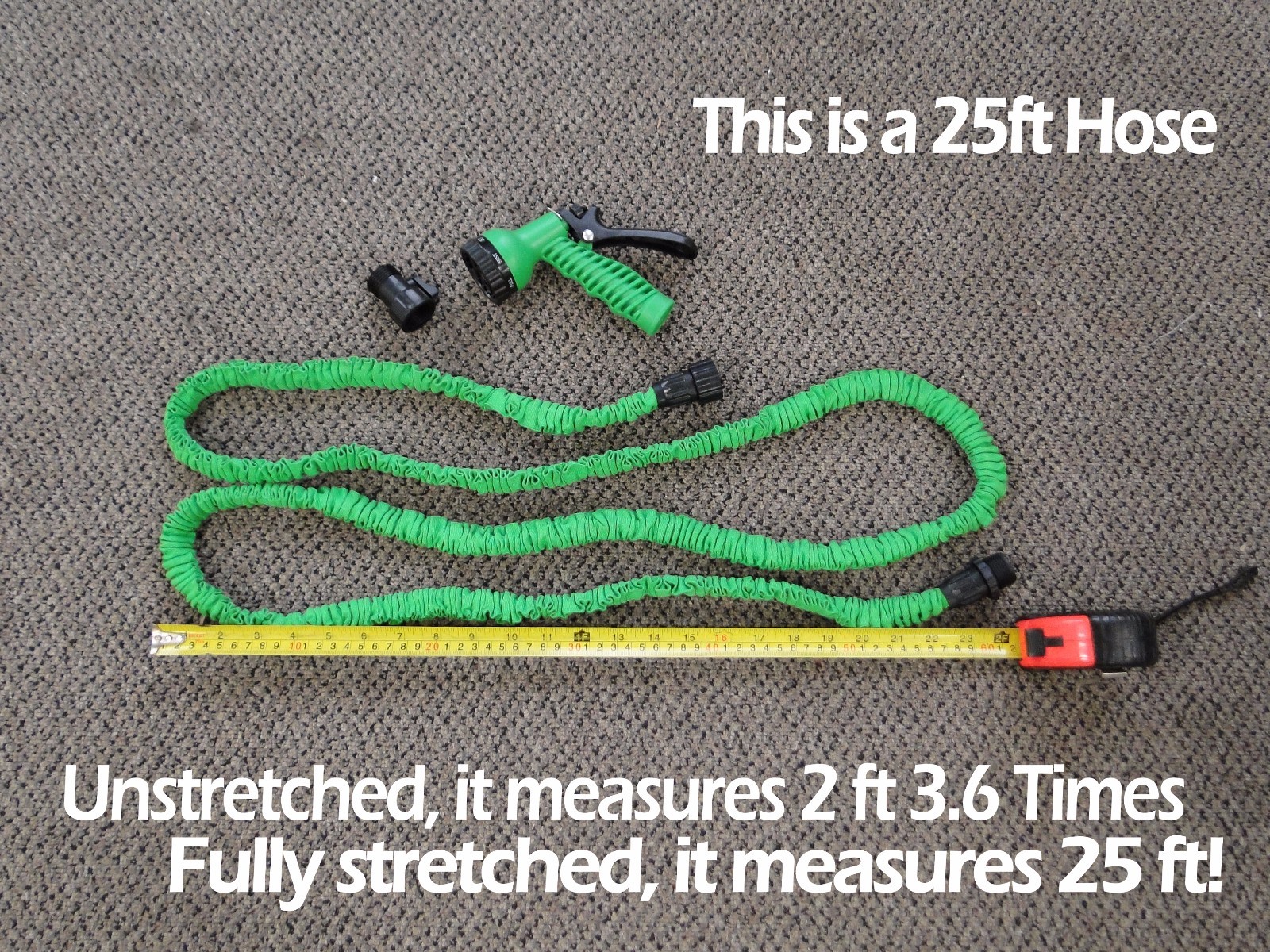 Latex 25 50 75 100 FT Expanding Flexible Garden Water Hose with Spray Nozzle