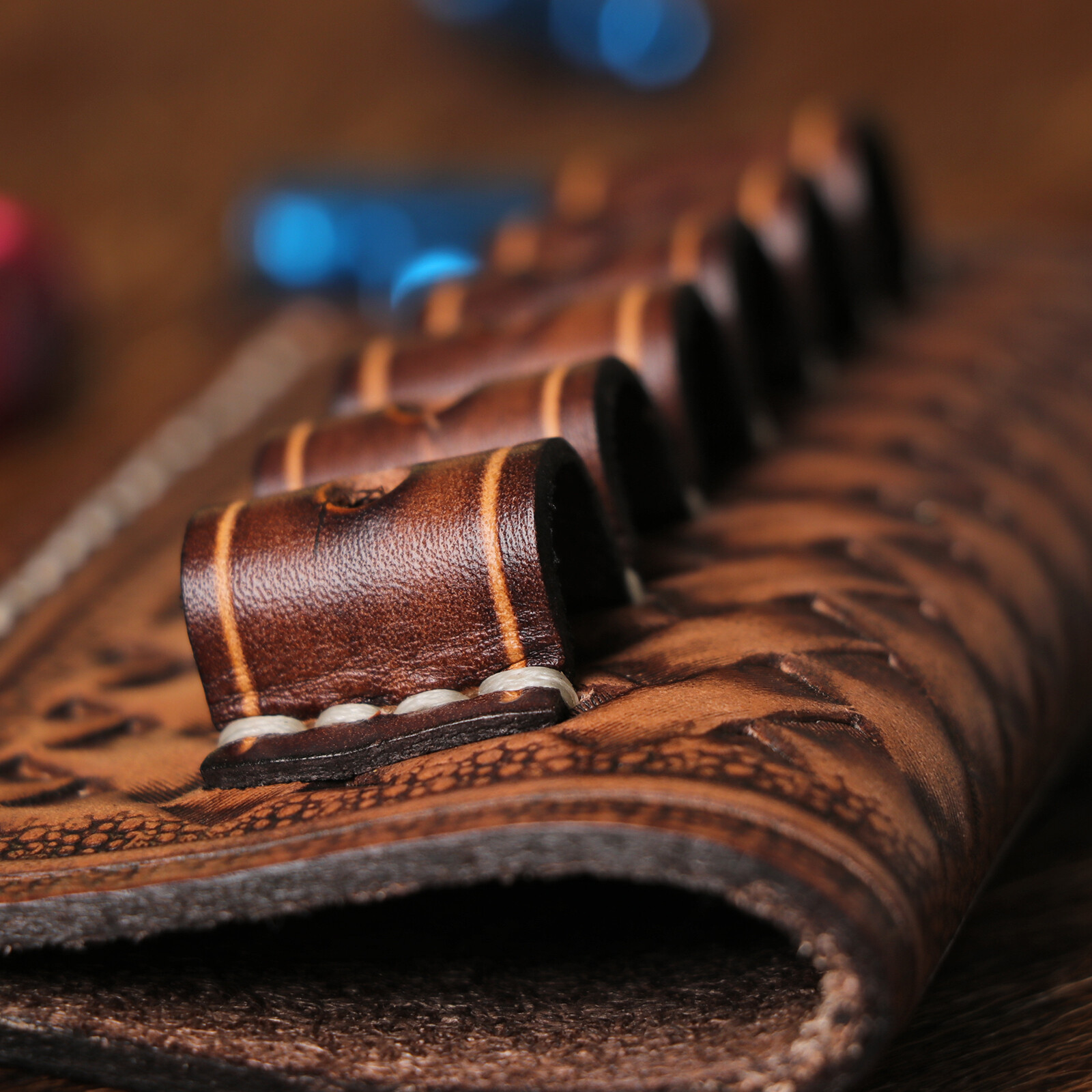 TOURBON 6 Rounds Leather .38/.357/44 Mag Rifle Ammo Belt Holster Slide Gift US