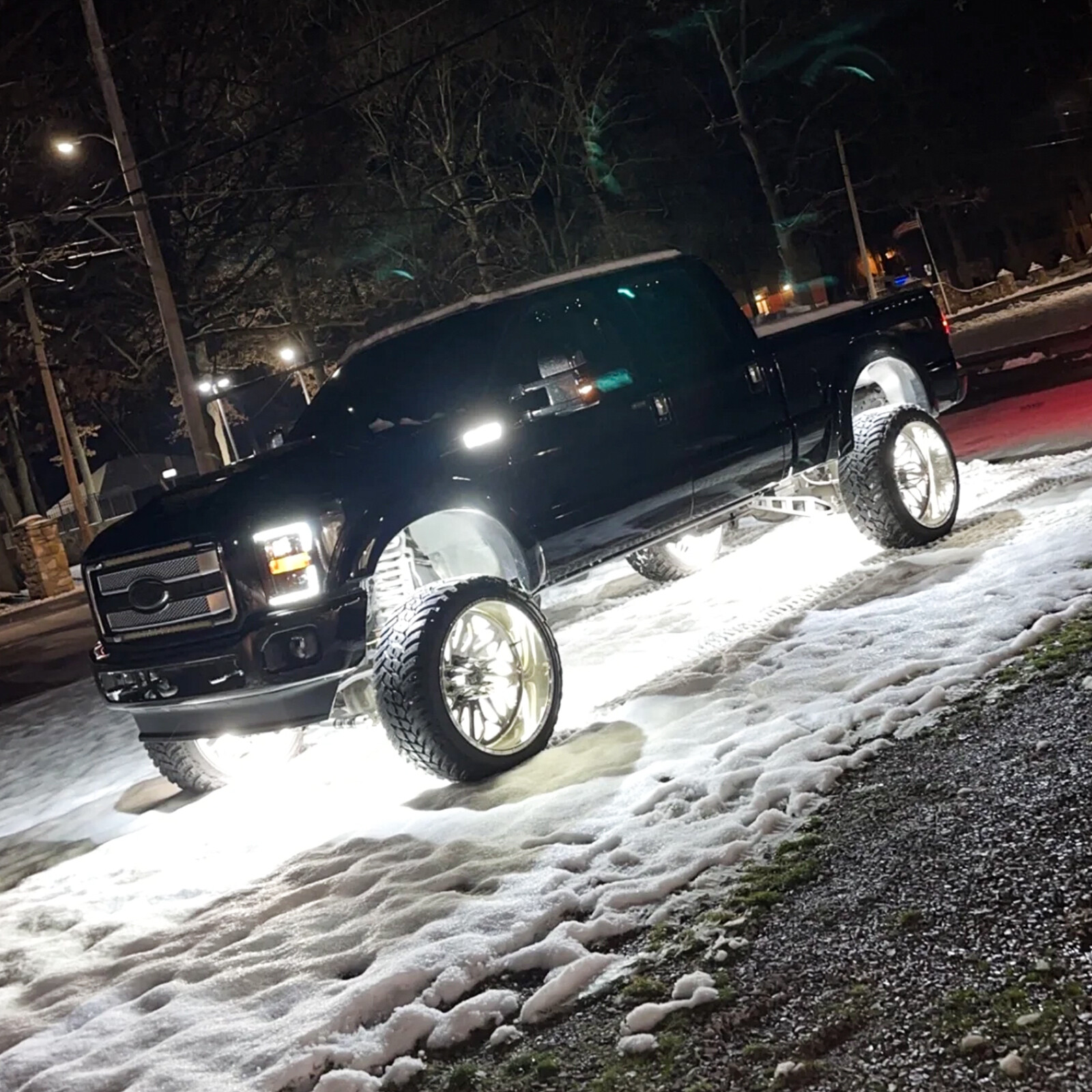 4Pcs 300W 17" Inch 5-Row Pure White LED Wheel Lights Car Rim Lights Ultra-Bright