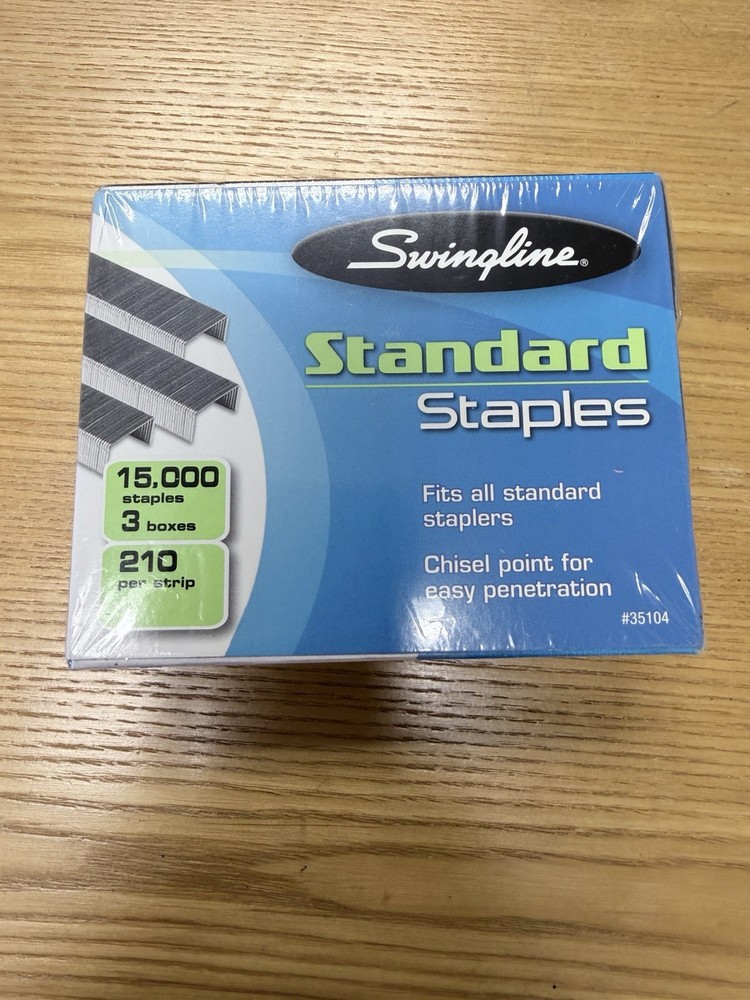 3 Pack Bundle Swingline Standard Staples 1/4" Length 15000 Staples