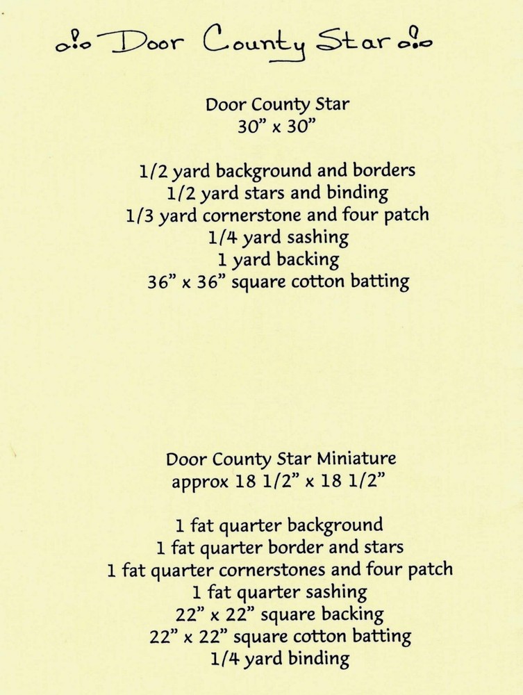 Door County Star Wall Quilt Pattern by Three We Be