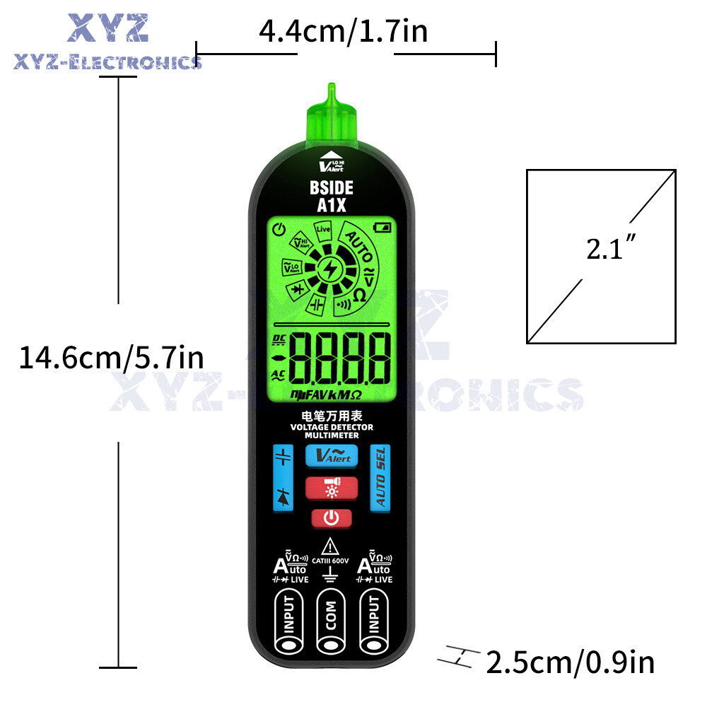 A1X Mini Multimeter LCD Digital DC/AC Voltage Resistance Tester Voltage Detector