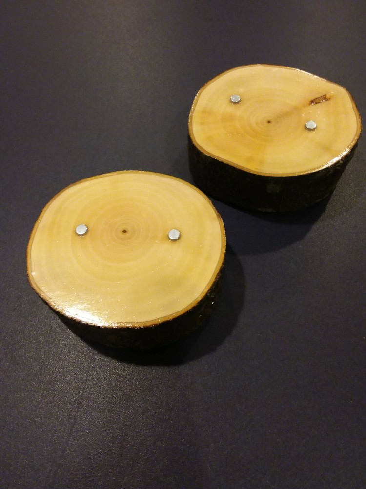 2-- KNIFE DISPLAY STANDS, SOLID PEAR WOOD