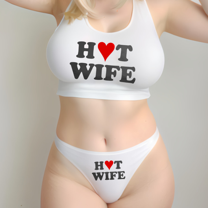 Hotwife Heart Lingerie Set Love Swinger Slut Clothing Shirt Panties