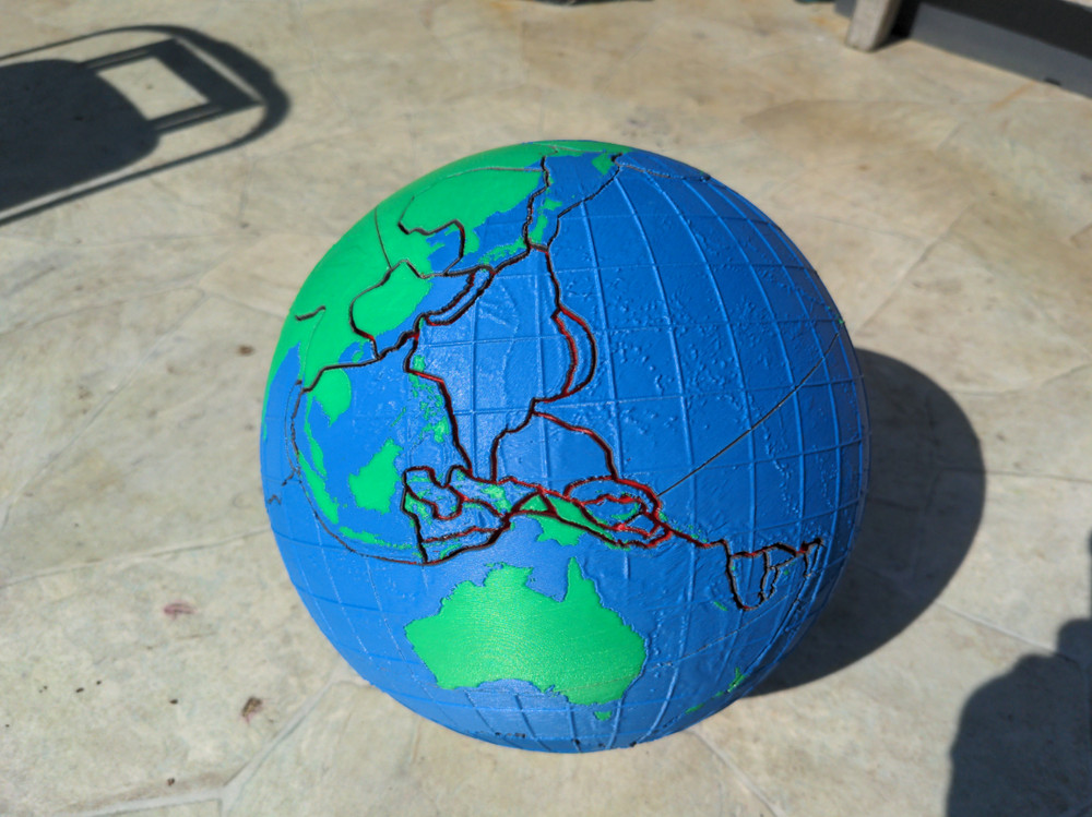 Tectonic Plate Globe Puzzle | Magnetic 3D Printed Topographical Earth Model