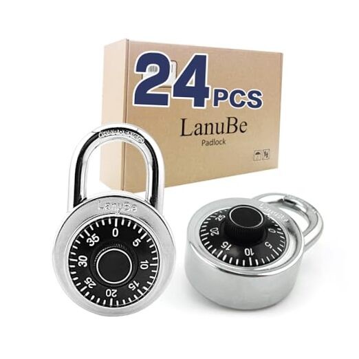 Lock Standard Dial Combination Lock, 2 in. Wide, with Different Black