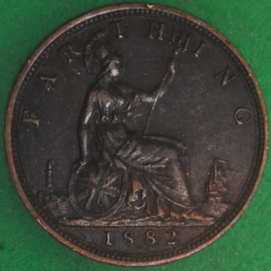 1882H Great Britain Farthing XF