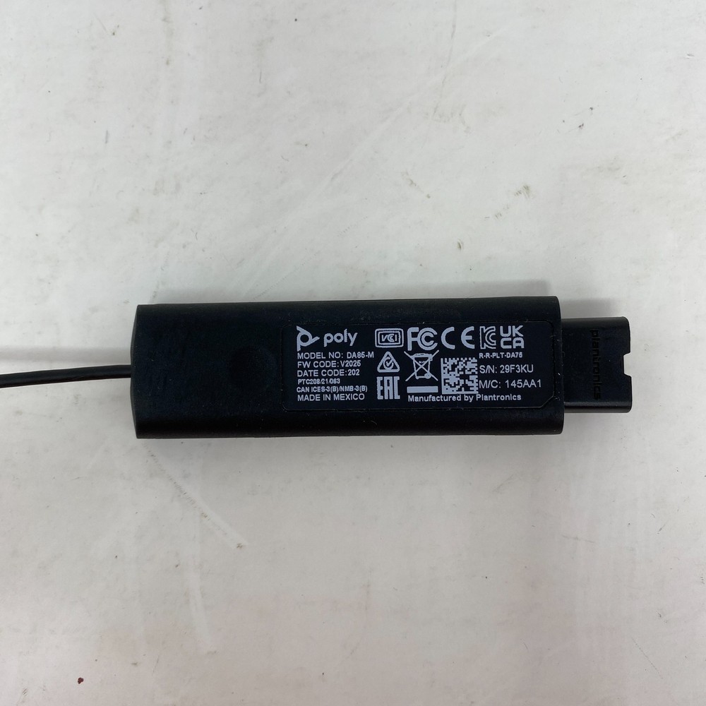 Plantronics Poly HW520 Headset with Poly DA85-M Adapter - TESTED