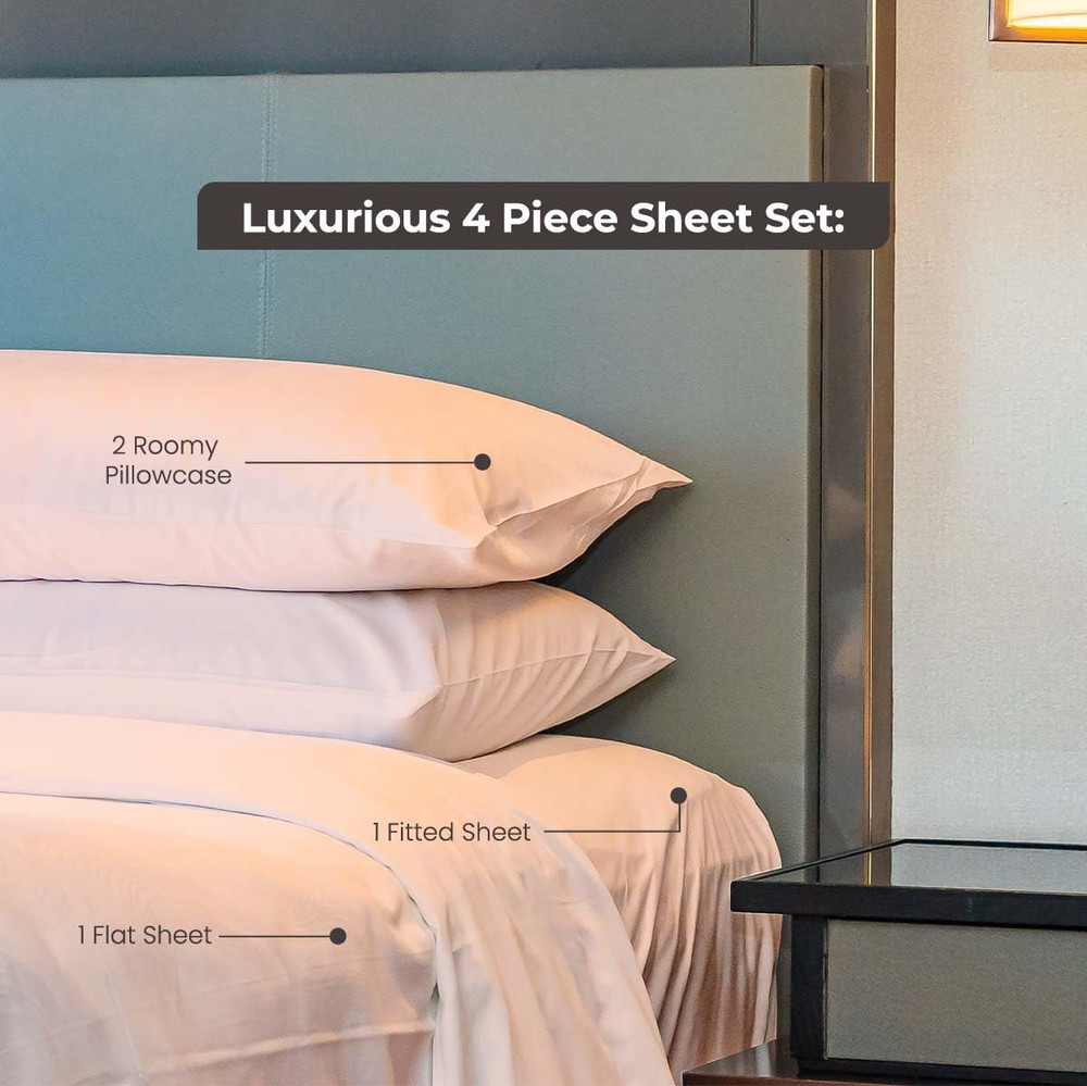 Luxury 1000 Thread Count King Size Egyptian Cotton Sheets Set - Blush