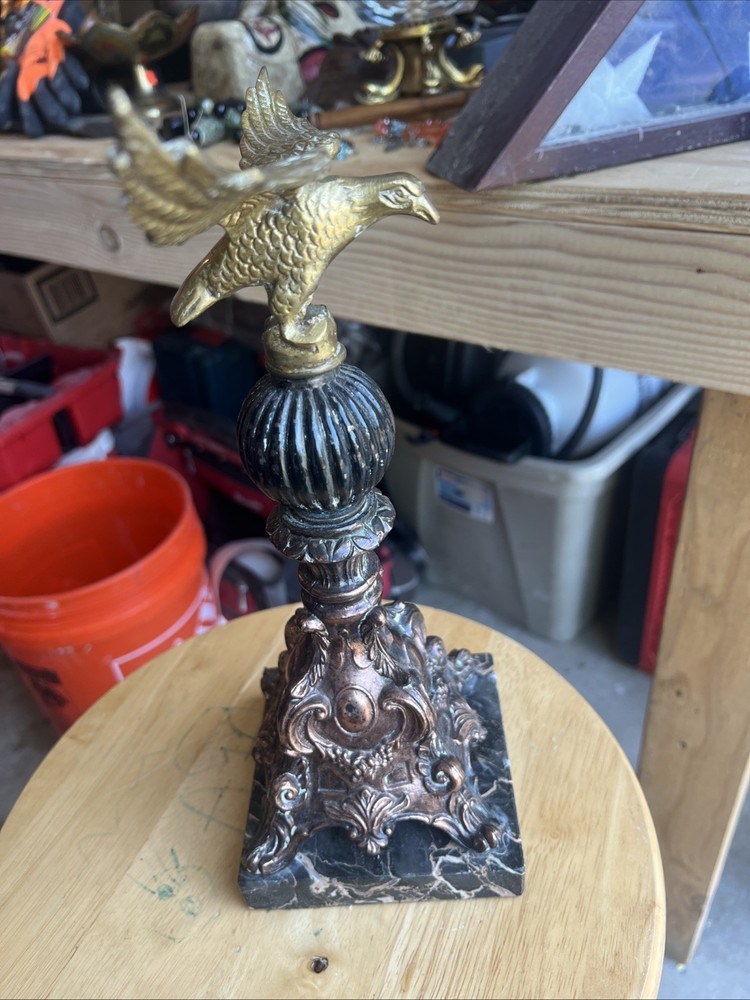 Antique Bronze Eagle Finial on Ornate Base