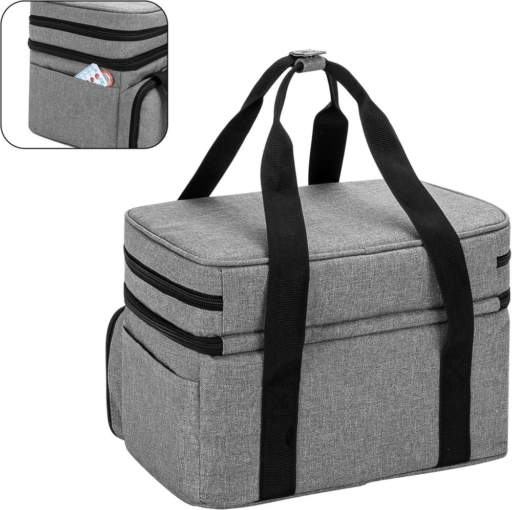 Practical Large Sewing Storage Bag with Detachable Pouches - Nylon Elegance