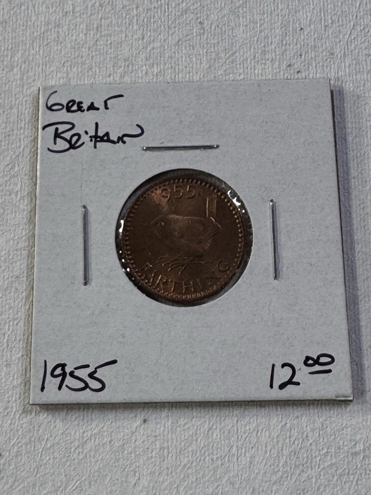 1955 Great Britain Farthing Bronze Coin