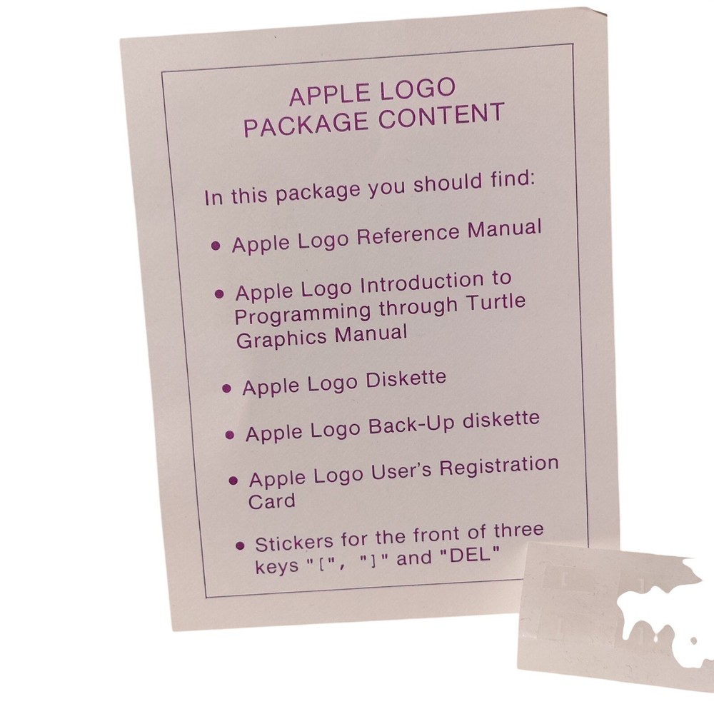 1982 Apple II Logo Software (Logo Computer Systems Inc) BOX ONLY - BOX ONLY