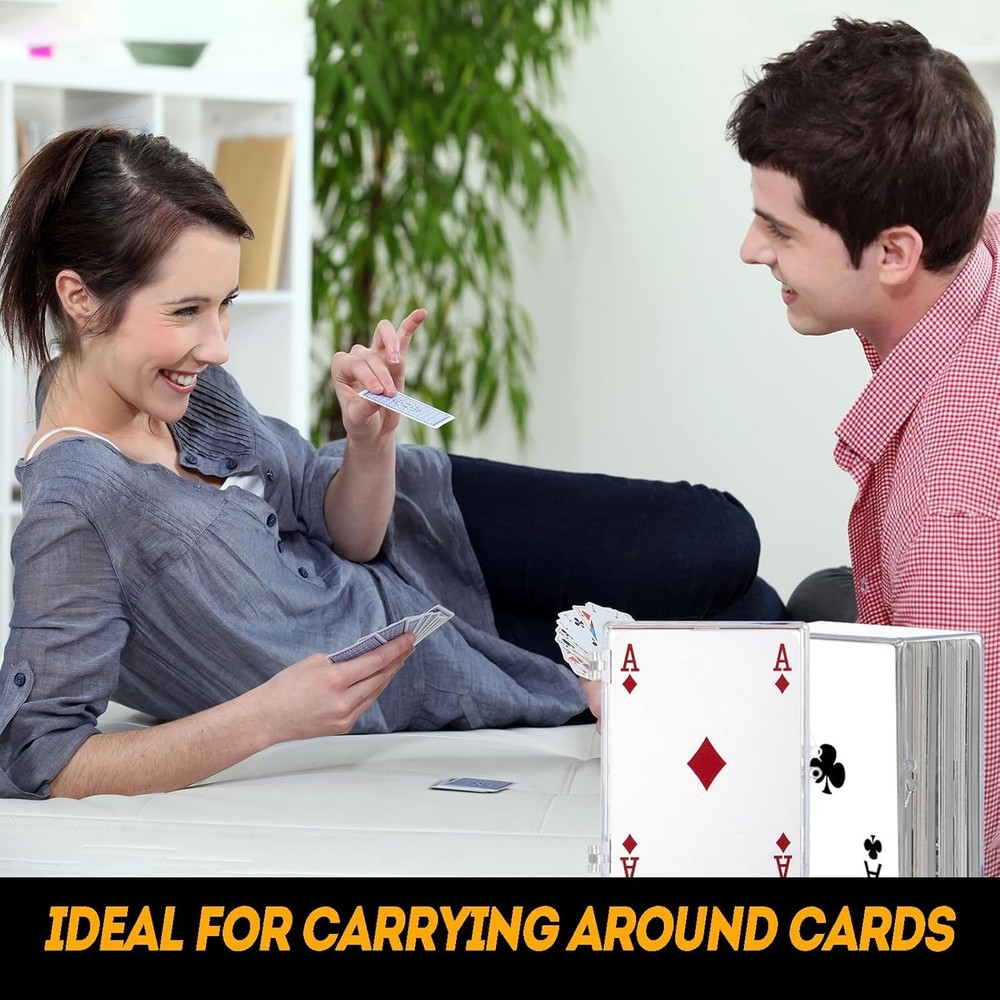 10-Pack 100-Count Hinged Trading Card Storage Boxes - Clear Deck Case Collection