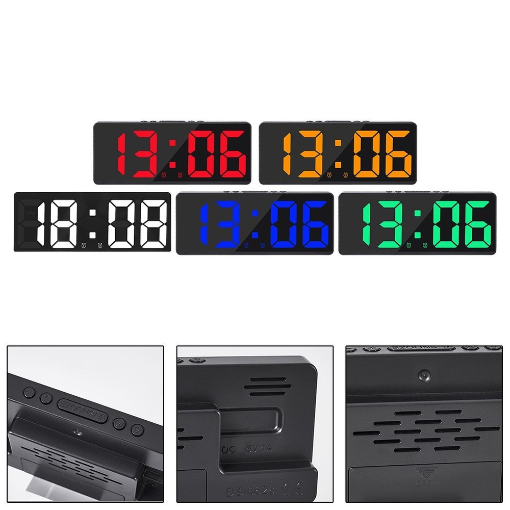 LED Digital Clock with Voice Control Temperature and Snooze Functionality