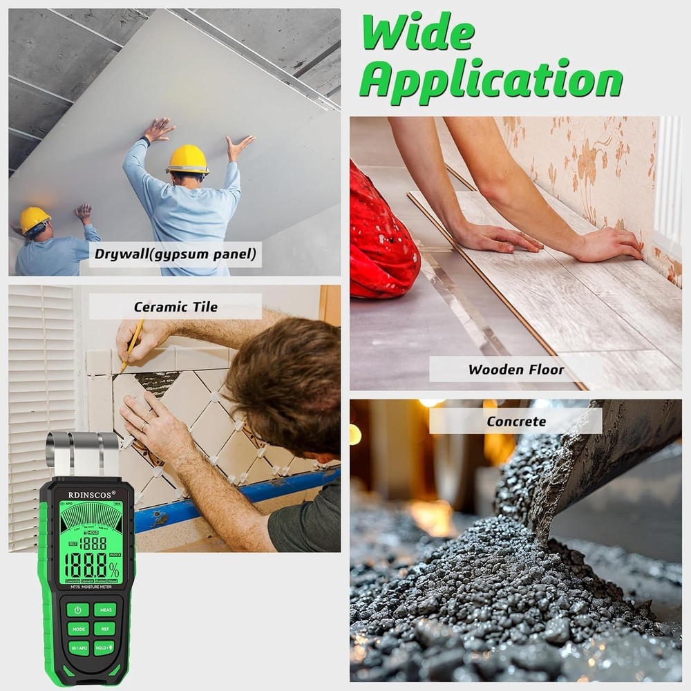 Professional Moisture Detector with Backlit LCD & REF Mode for Reliable Readings