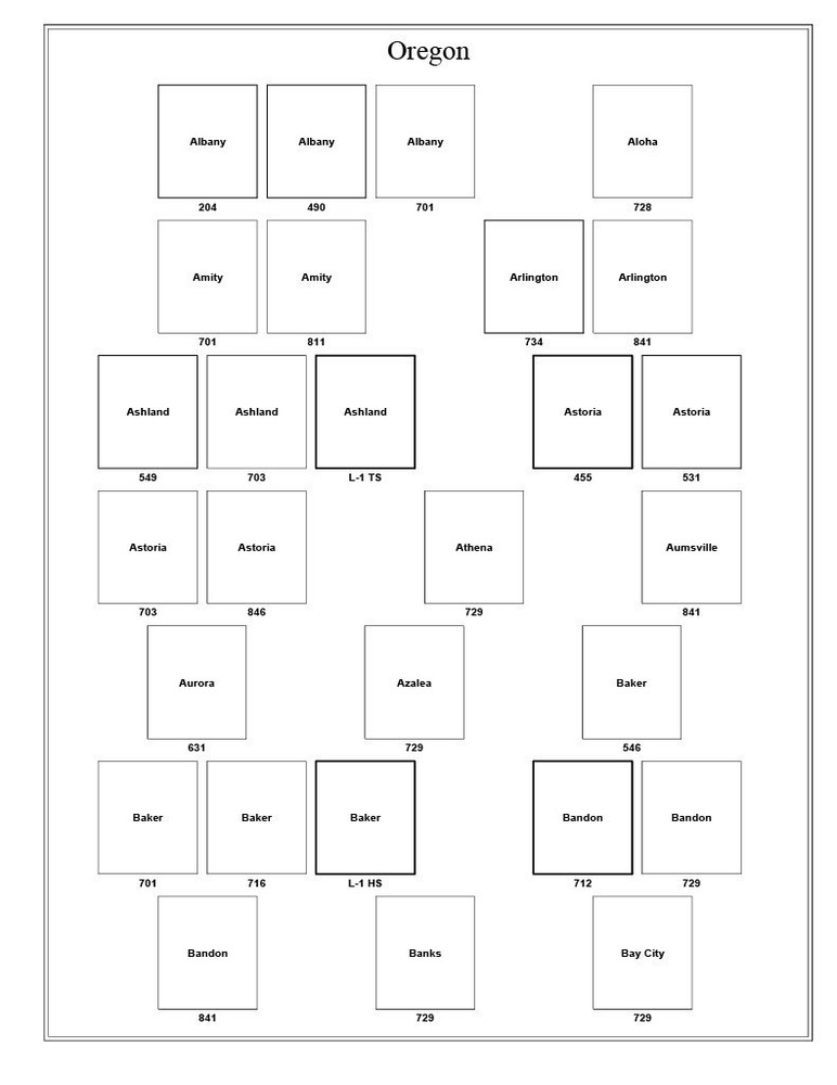 Oregon Precancel Town & Type 17 Pages in Sheet Protectors