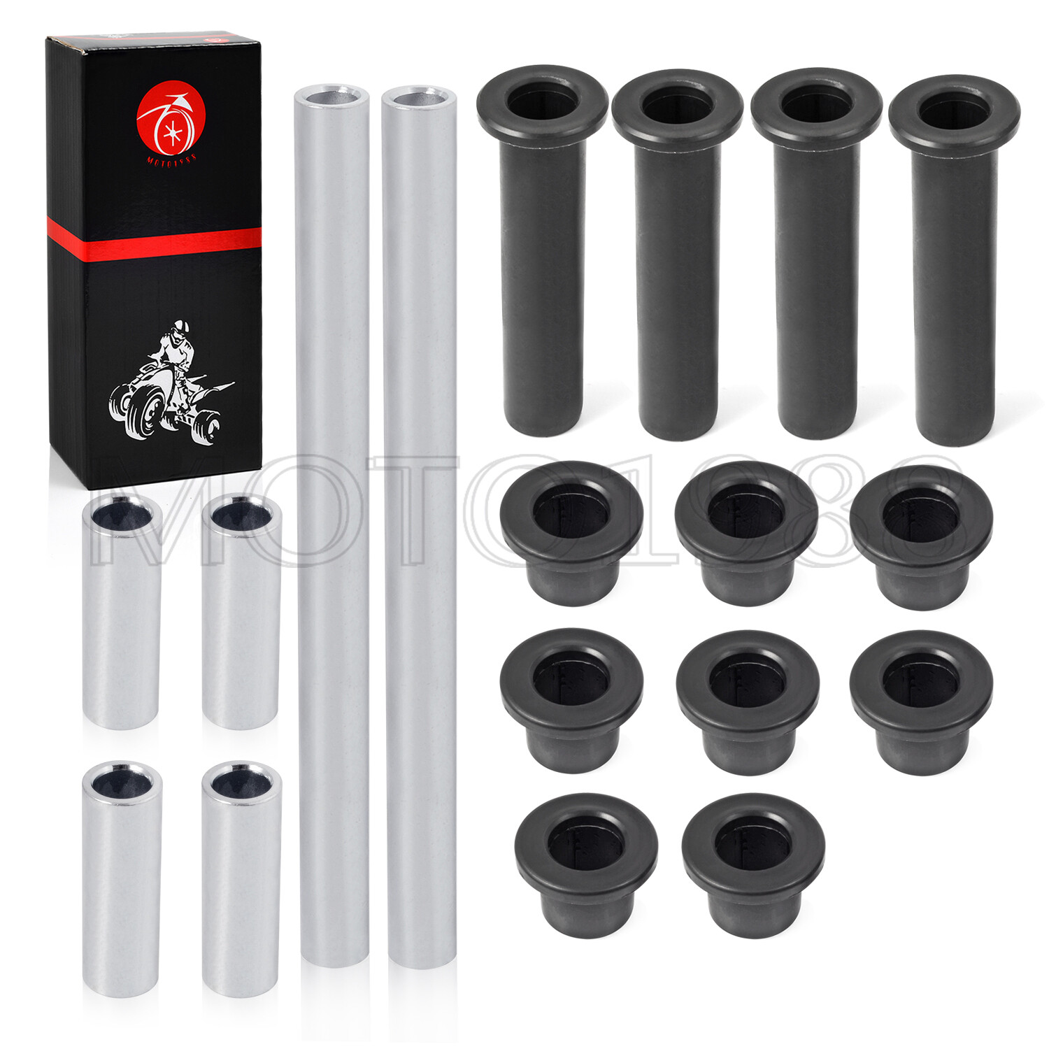 ALL 4 FRONT LOWER UPPER A-ARM BUSHING PIN KITS FOR CAN-AM COMMANDER 800 1000 4x4