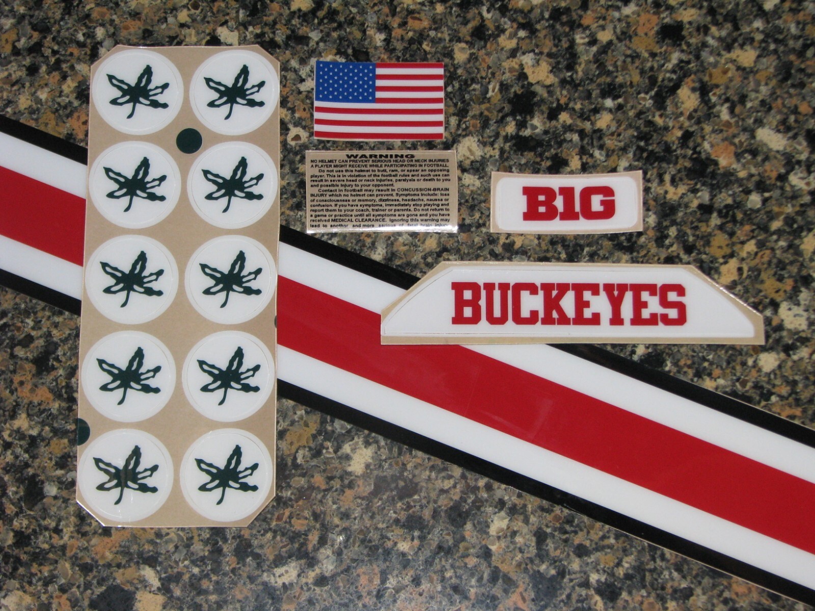 OHIO STATE OSU BUCKEYES Football Helmet Decals One (1) Set Full Size 3M 20MIL
