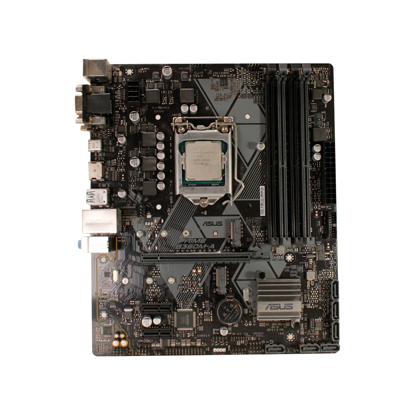 ASUS Prime B360M-A LGA 1151 mATX Motherboard w/ i7-8700 CPU No RAM & I/O Shield
