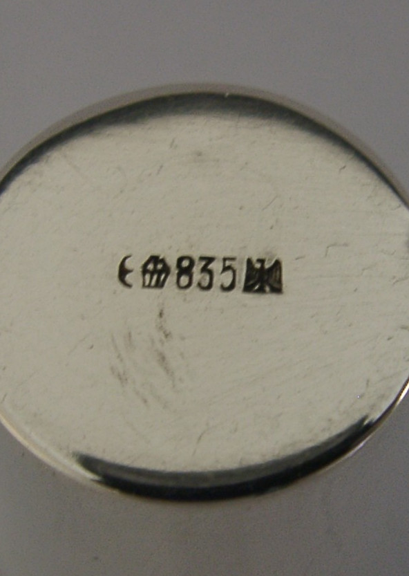 GERMAN 835 SOLID SILVER WHISKY SHOT TOT CUP c1920 BARWARE SHOOTING ANTIQUE