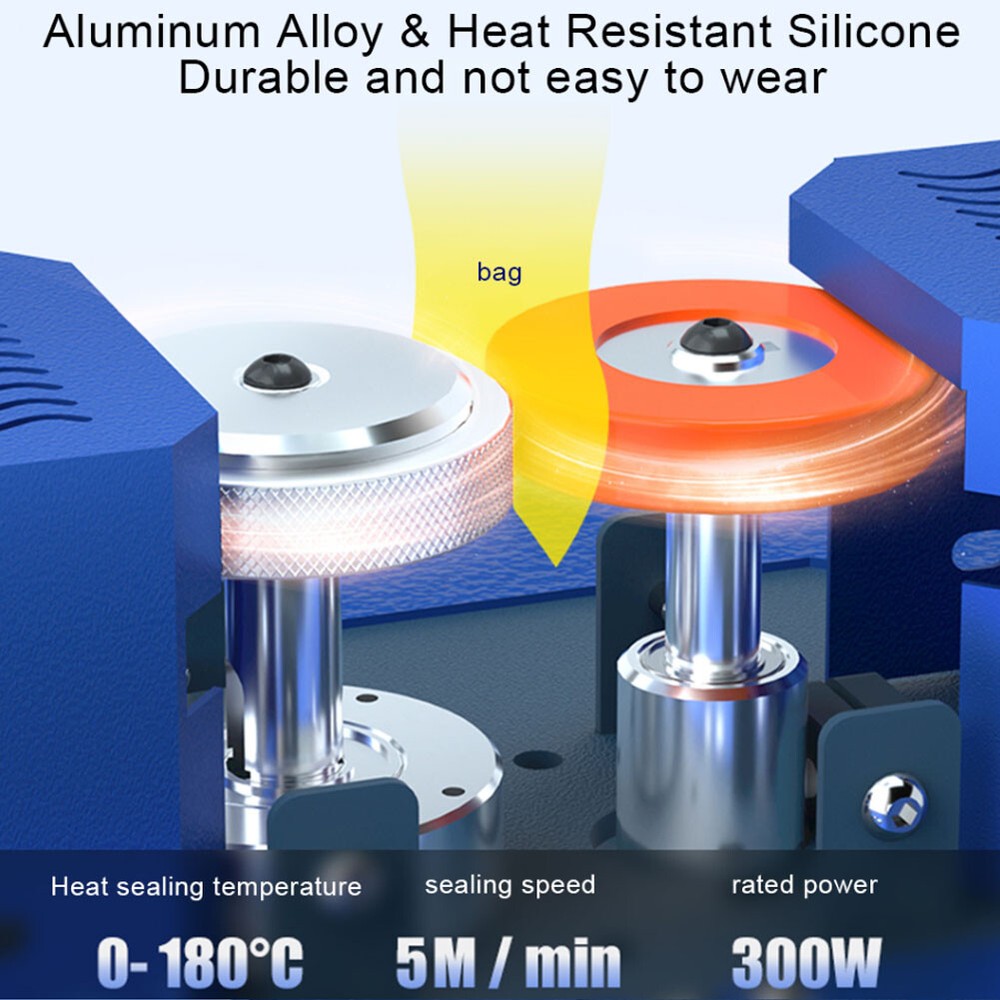 110 Continuous Bag Sealer Roller Sealing Machine Automatic Plastic Bag Sealer