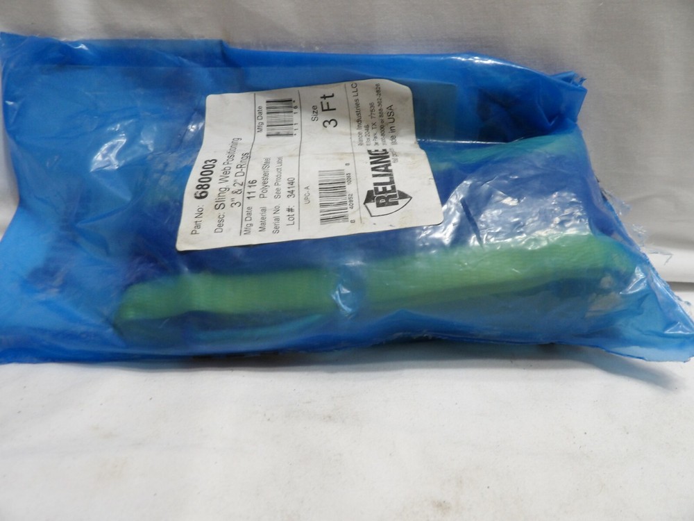 Reliance Fall Protection Sling, Web Positioning 3" & 2" D-Rings #680003