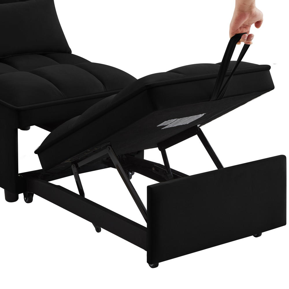 Sofa Bed 4-in-1 Convertible Sofa Couch Velvet Pull-out Sofa Adjustable Backrest
