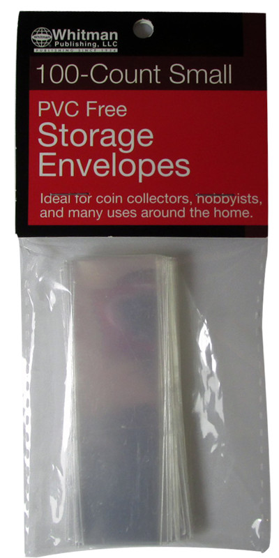 Whitman 100 Count PVC Free Storage Envelopes - Small