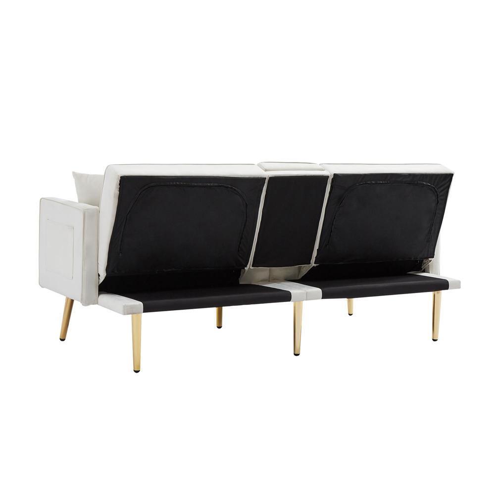 Sturdy and Durable WHITE VELVET SOFA BED