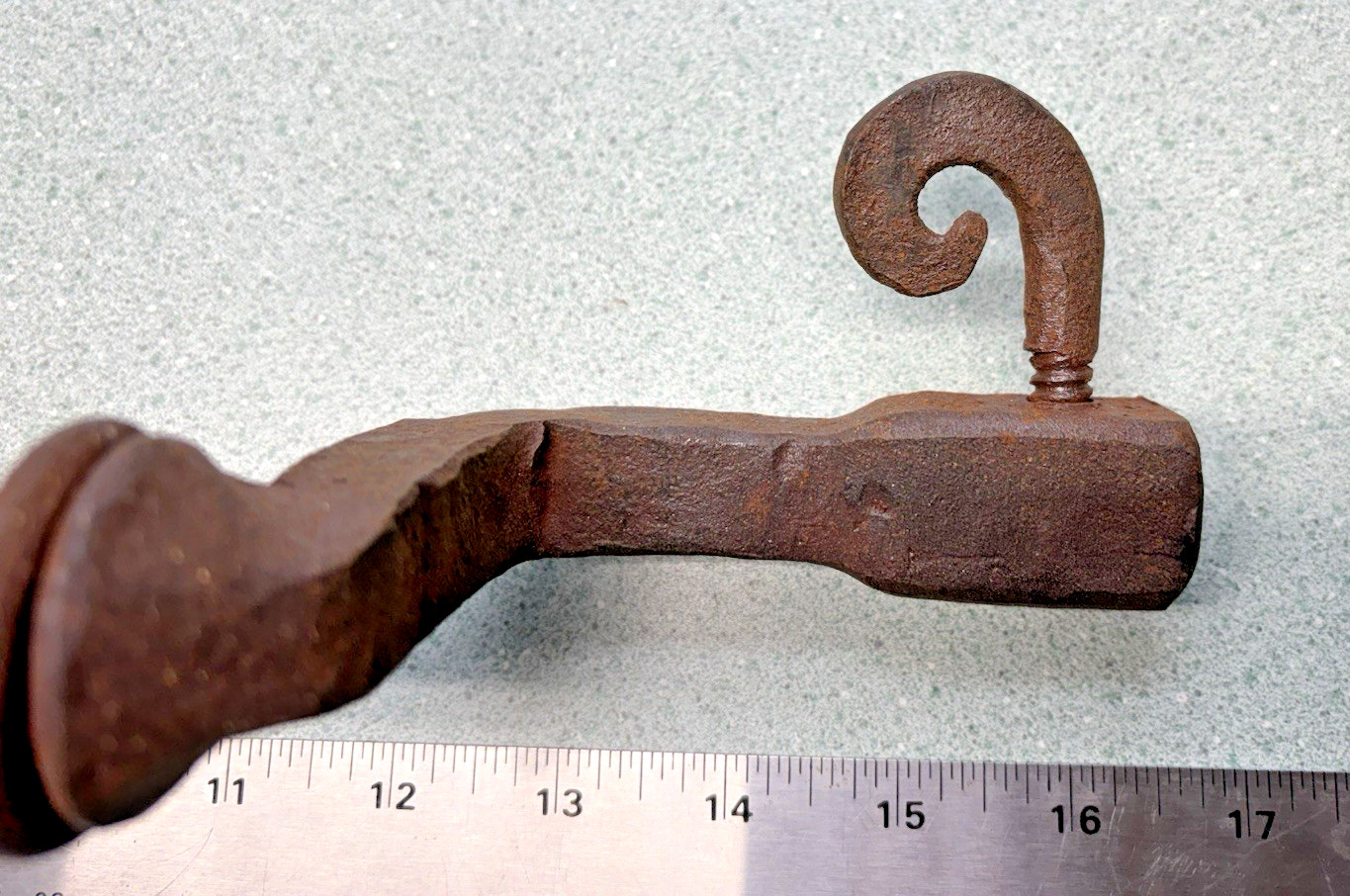 Antique Blacksmith Hand Forged Cage Head LARGE Brace Iron Tool Drill nice