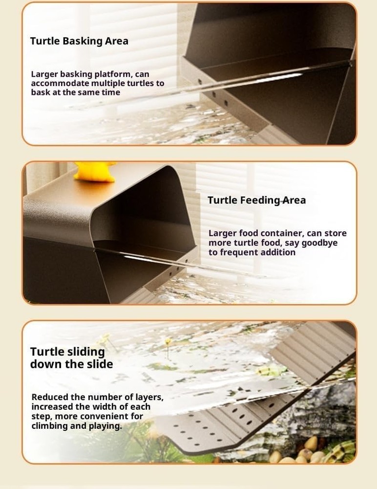 Tank + Light + Filter + Basking Platform Turtle Tank Kit, Turtle Tank Starter