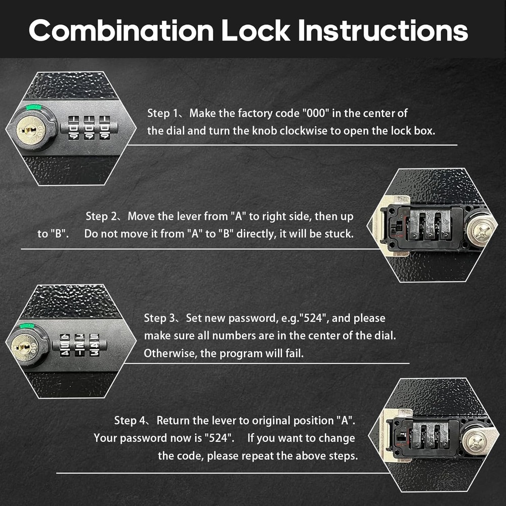 Fireproof Lock Box with Key&Combination Lock-Fire Safe Document Box,Portable