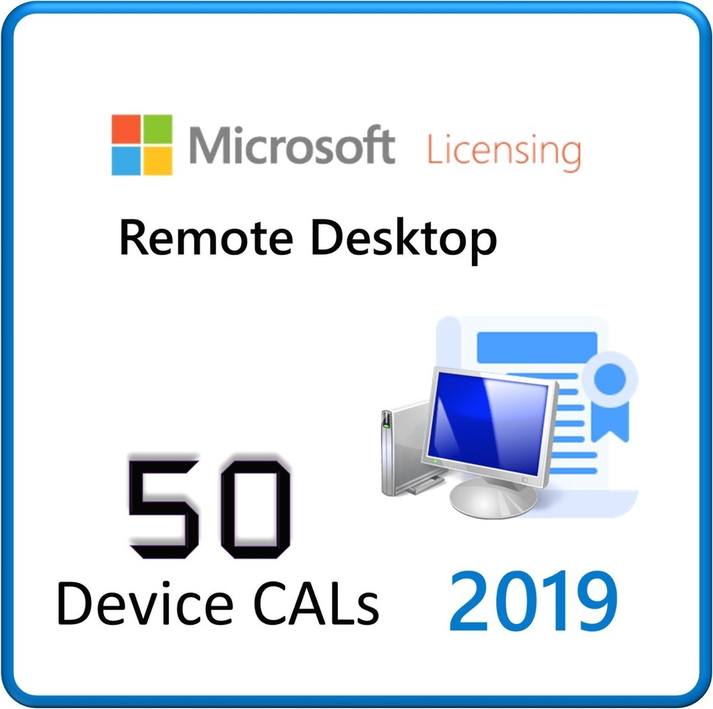Windows Server 2019 Remote Desktop (RDS) CALs for 50 Devices (Physical)