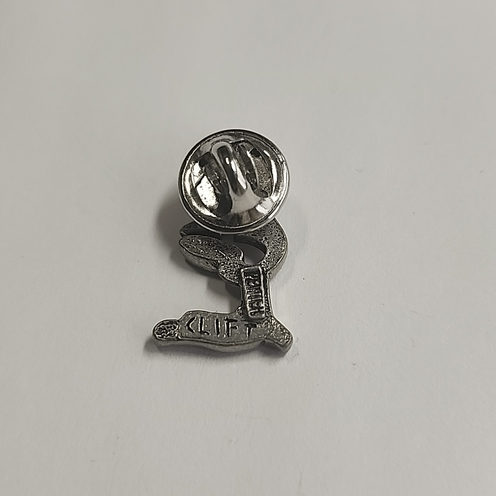 Jim Clift Handcrafted Pewter Lapel Pin Microscope 1”