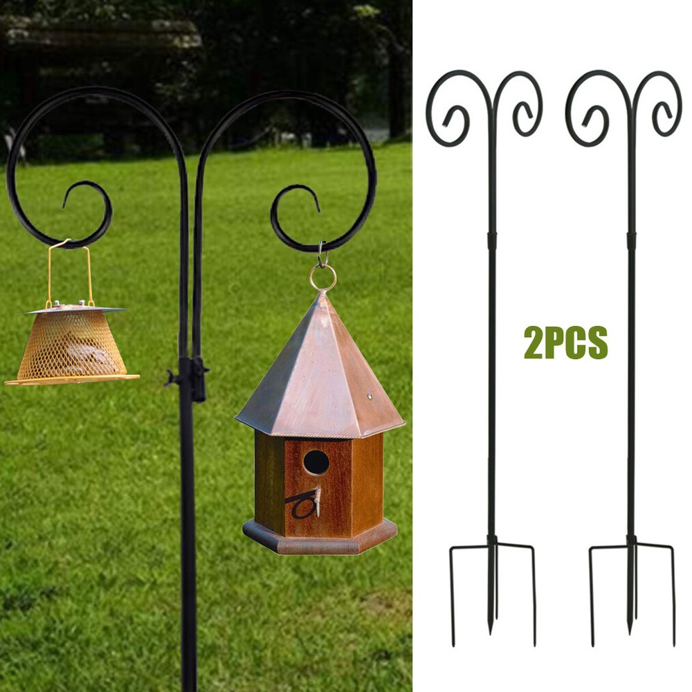 2 PACK Adjustable Double Shepherd Hook 95" Wedding Plant Hanger Bird Feeder Pole