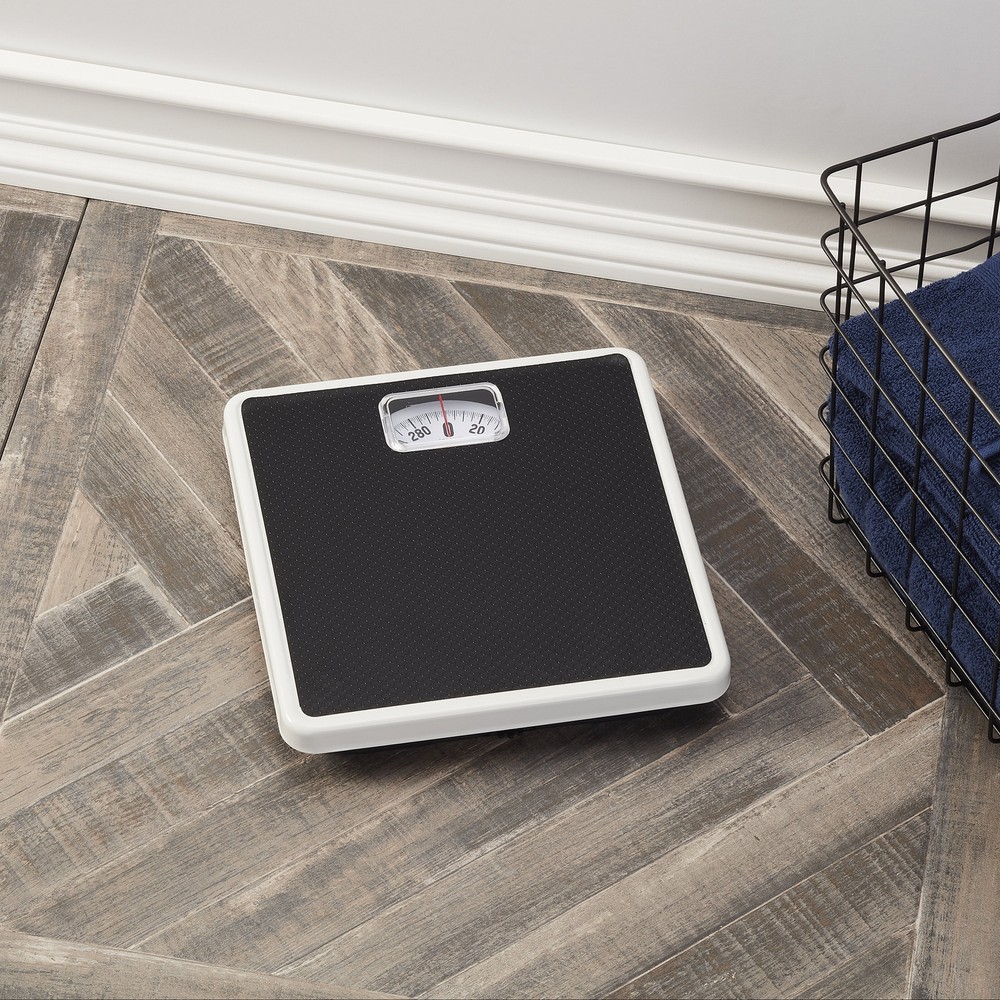 lb Analog Dial Bathroom Scale with Dial Display Black