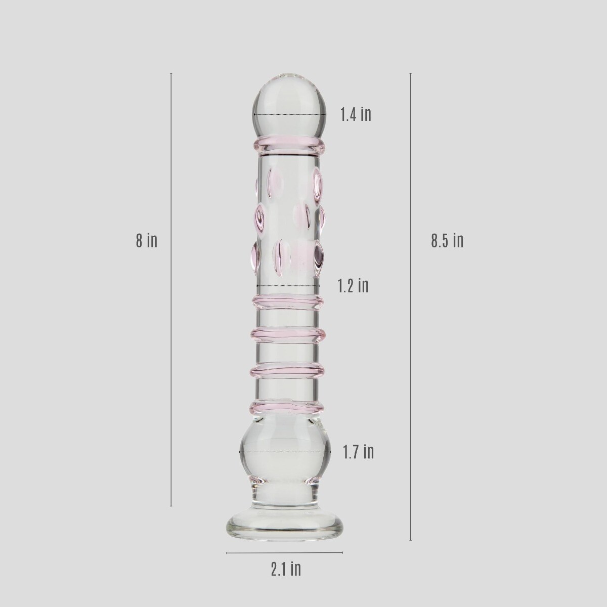 8.5" Large Glass G-spot Anal Dildo Dong Butt Plug Massager Probe Sex Toys