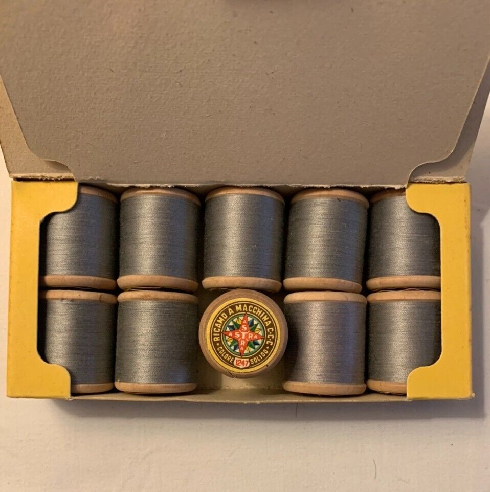 STAR GREY 10 SPOOLS 228 MT MACHINE EMBROIDERY THREAD BOX.