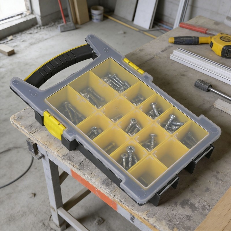 Compact 14 Compartment Utility Box For Various Small Tool And Accessories