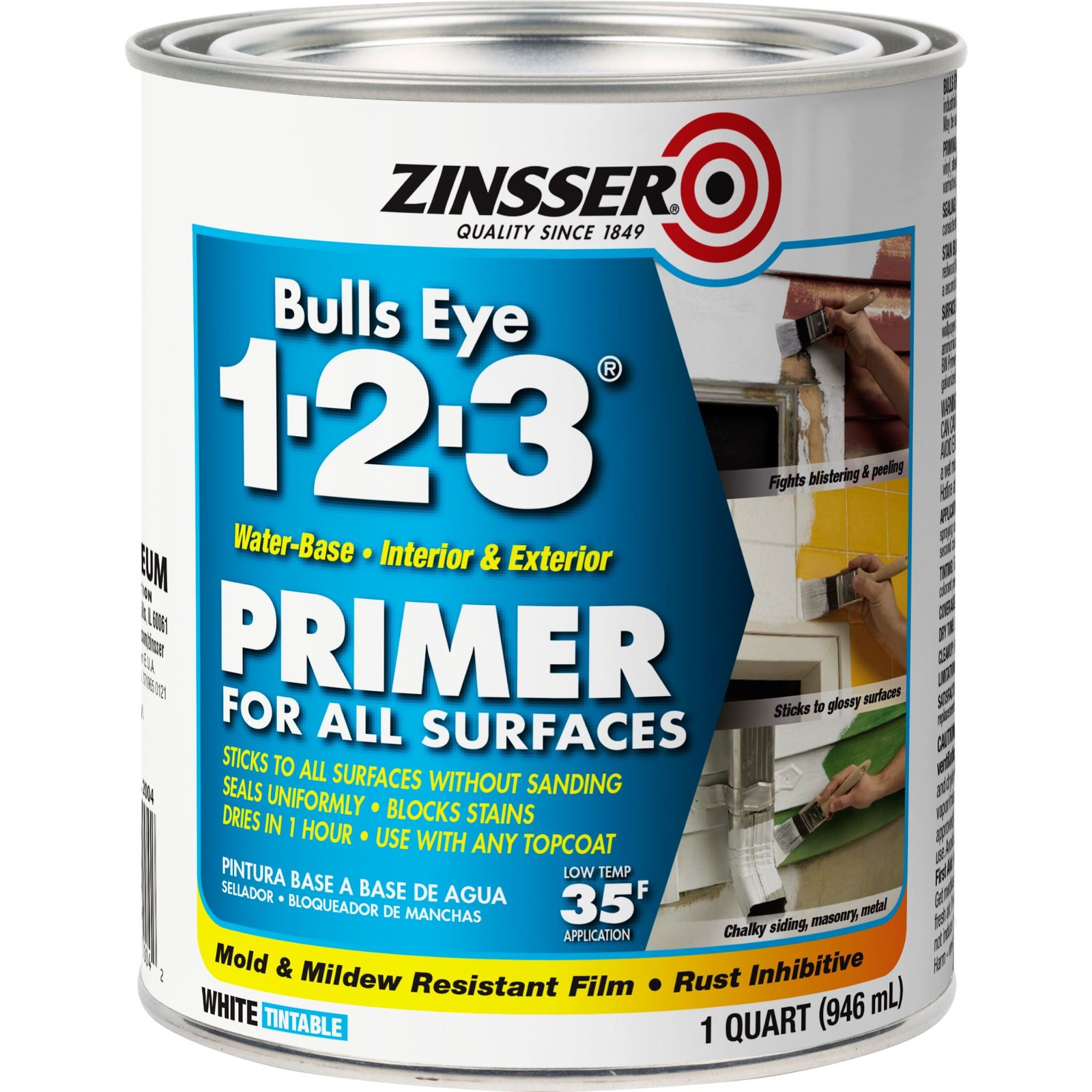 Zinsser, Bulls Eye 1-2-3 Water-Base Primer, 1 Quart- 02004