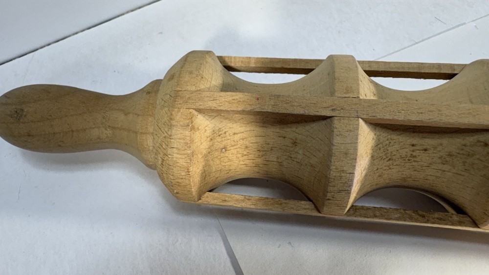 Vintage wood Roller dumpling pierogi Former