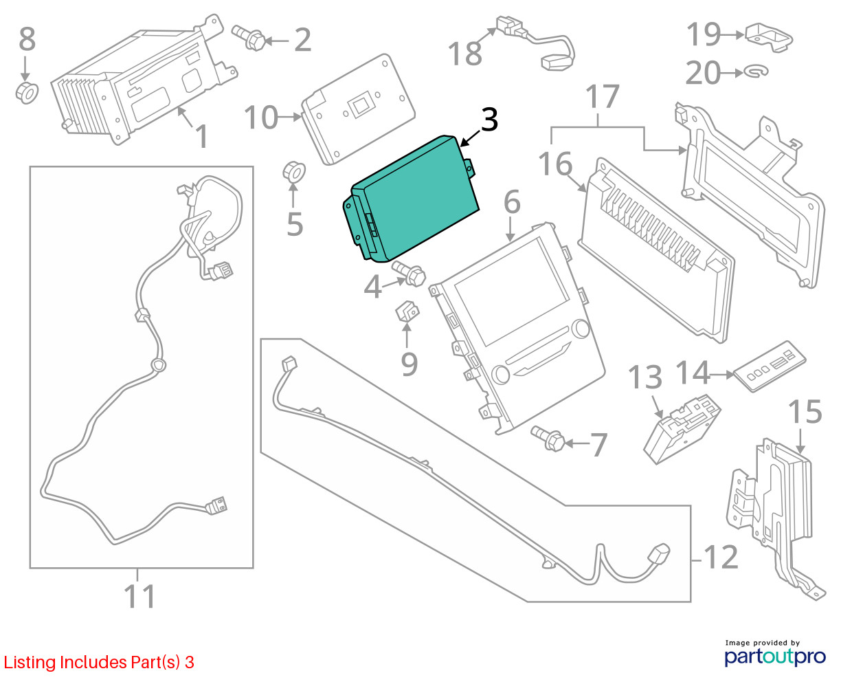 Info-GPS-TV Screen Front Display 8.0" Screen Fits 17-20 FUSION 2951629