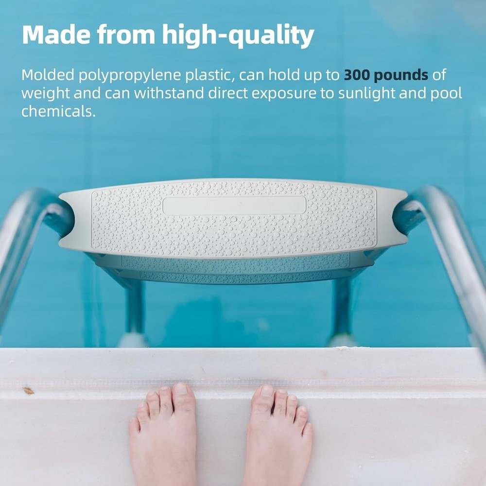 18" Universal Pool Ladder Steps Replacement Heavy-Duty Plastic White 3 Pack