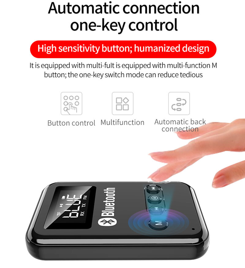 Bluetooth Wireless Adapter Receiver&FM Transmitter MP3 Player Home Car Stereo