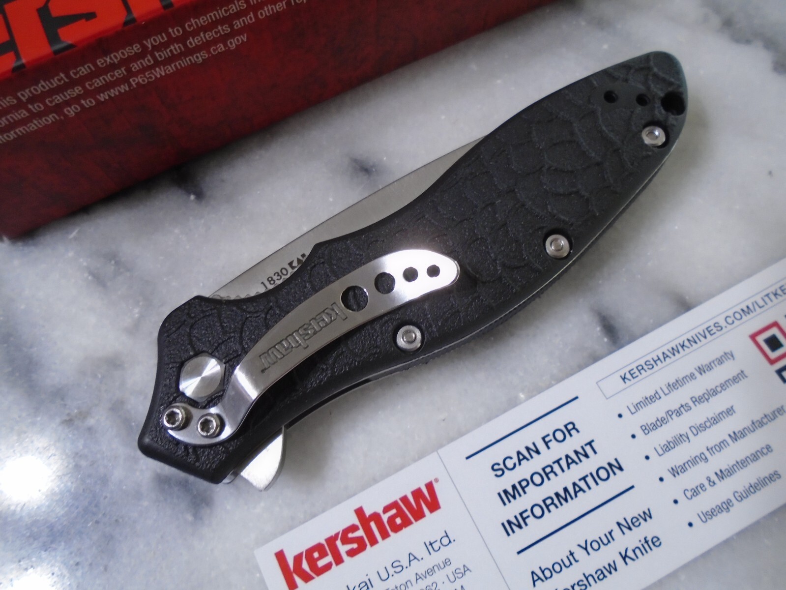 Kershaw OSO Sweet Assisted Open Pocket Knife Black Handle Folder 1830 8Cr13MoV