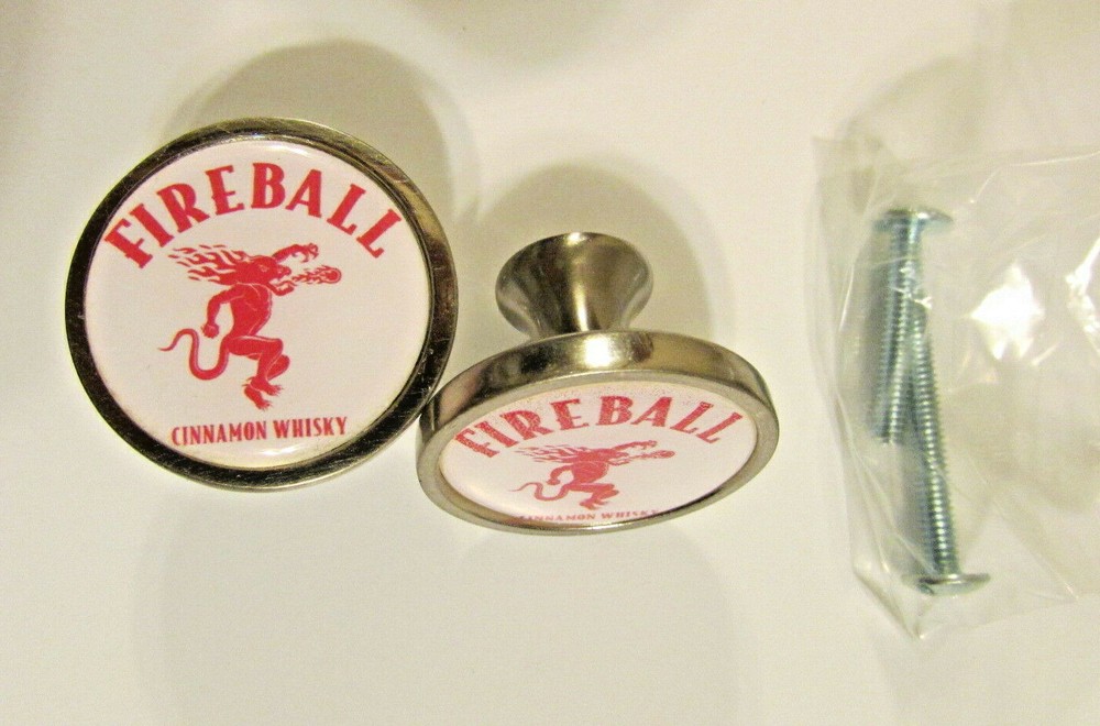 Fireball Cabinet Knobs, Fireball whisky Logo Cabinet Pulls / kitchen knobs,