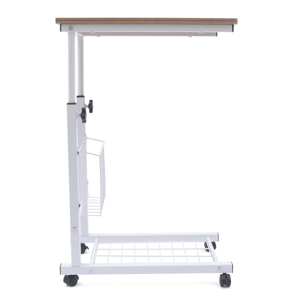 Bedside Sofa Side Table Wheels Hospital Overbed Rolling Tray Adjustable Height